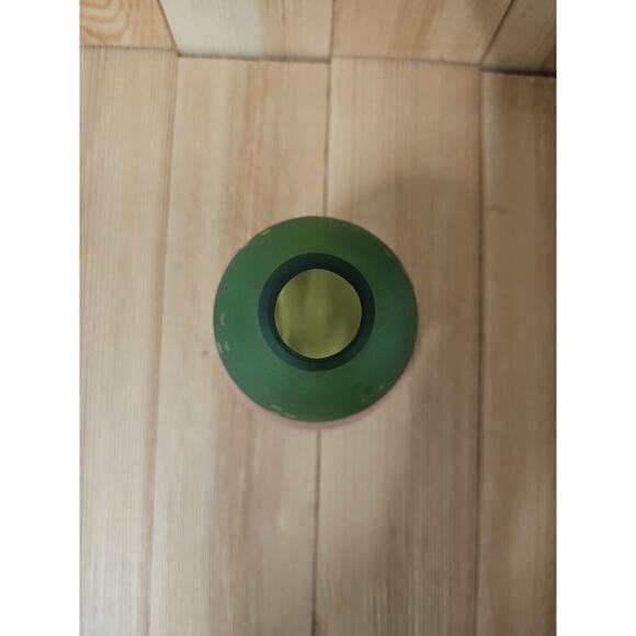 Winter Green Deer Tealight Candle On Clay Base Sustainable Recycled Glass - Picture 2 of 8